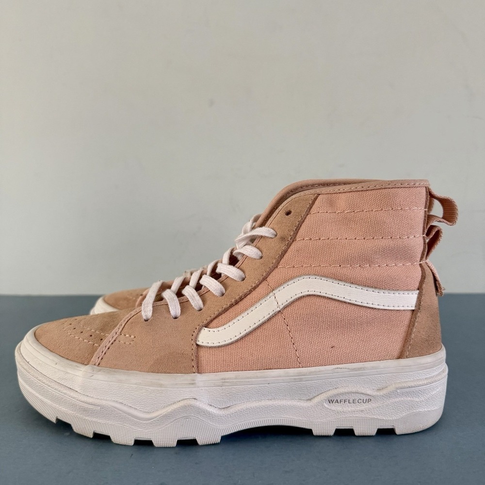 Vans Sentry Sk8-Hi Dusty Rose Pink Suede Canvas Platform‎ Lug Sole Sneakers - Picture 4 of 9